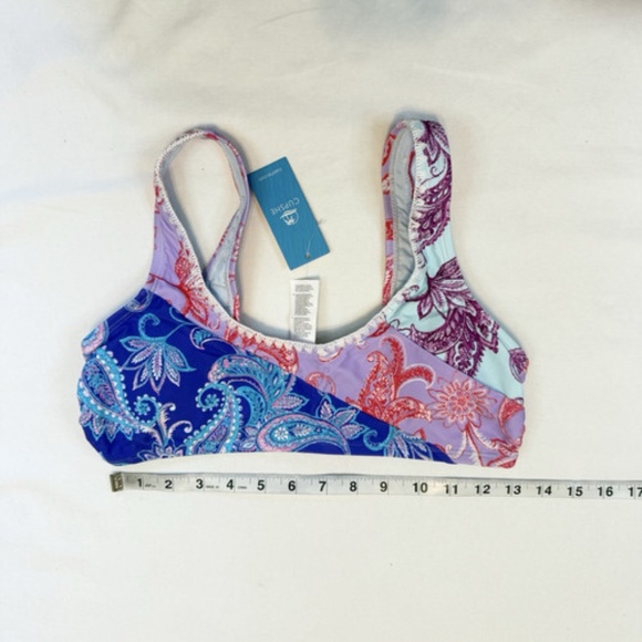 CUPSHE Serenity of Blue Bikini Bralette Size S & Colorblock Bottoms Size M Set - Picture 3 of 14